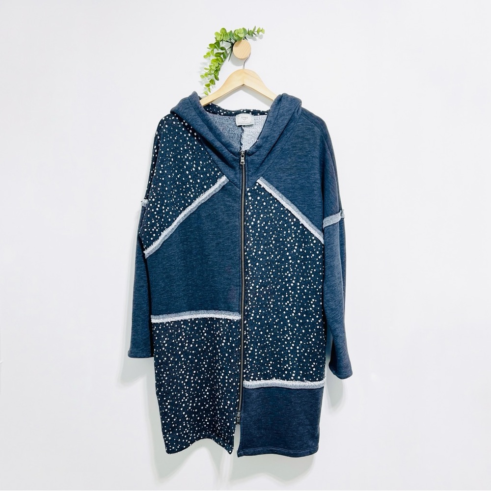 Chalet Et Ceci Gray Patchwork Gray Full Zip Long … - image 2